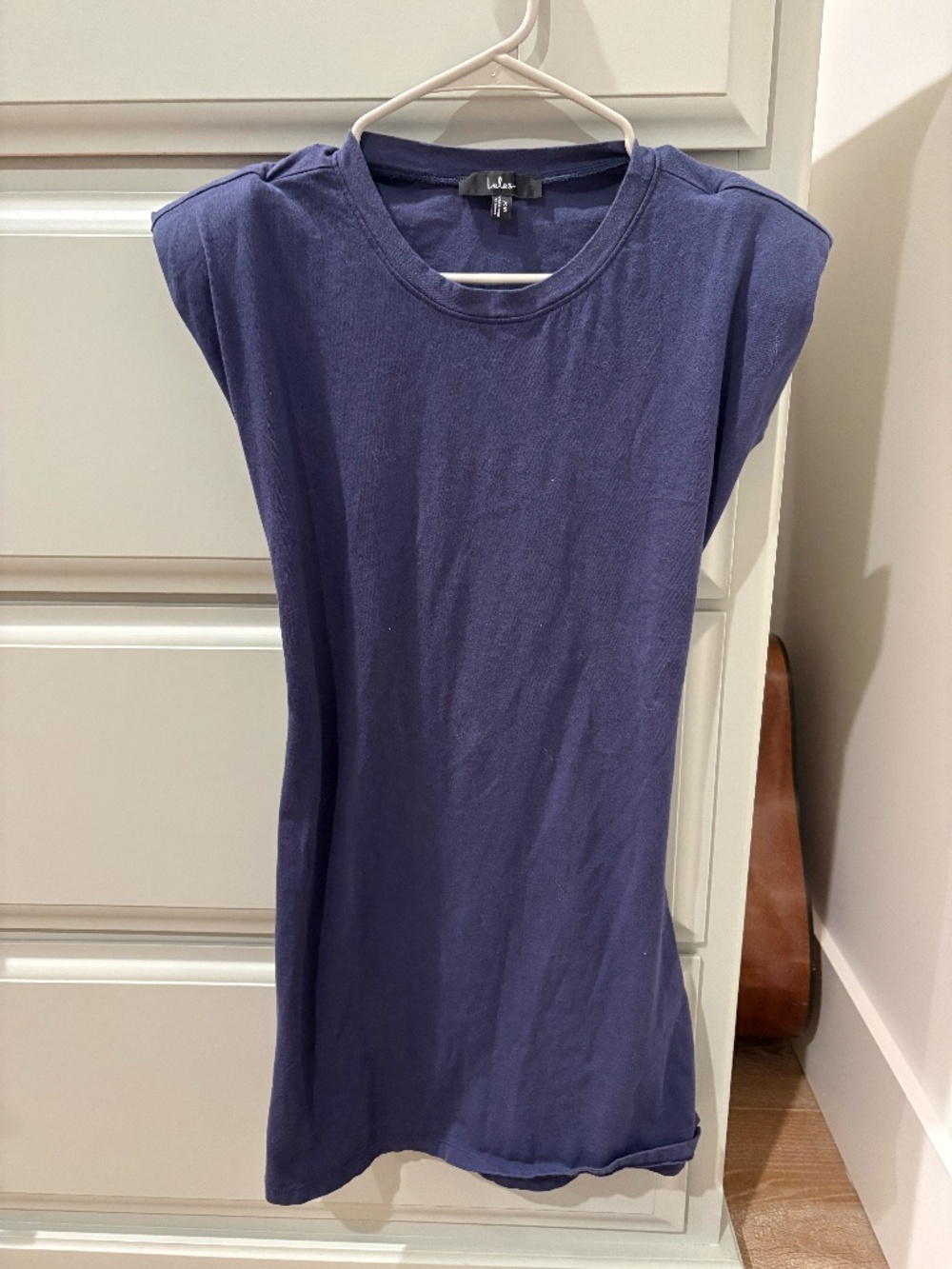 Lulus Navy Open Back Cutout Mini Dress | Shoulder Pad Sleeveless Dress